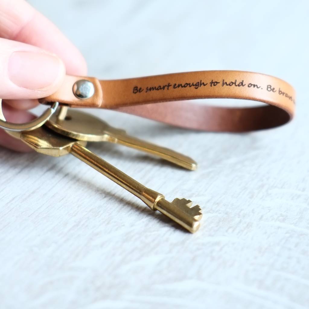 Image of Personalised Leather Lyrics Keyring Anniversary Gift