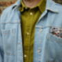 Mens Navy And White Ditzy Floral Pocket Square, thumbnail 4 of 7