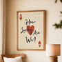 How Lucky Are We? Playing Card Heart Print, thumbnail 1 of 8