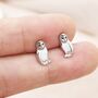 Barn Owl Stud Earrings In Sterling Silver, thumbnail 4 of 11