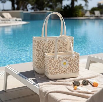 Waterproof Leopard Print Shopper/ Beach Totes, Customise With Bag Charms, 3 of 12