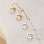 Silver Faceted Circle Drop Earrings, thumbnail 3 of 4