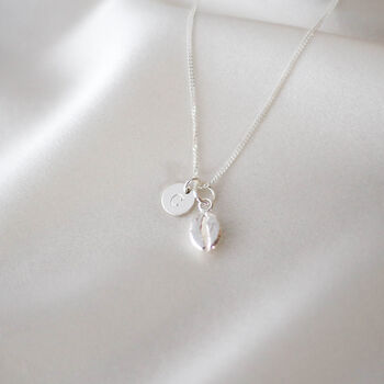 Birthday Gift For Her, Coffee Bean Charm Sterling Silver Necklace, 2 of 6