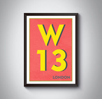 W13 Ealing London Postcode Typography Print, 6 of 10