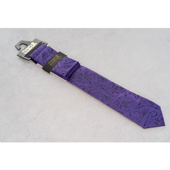 Cadbury Purple Wedding Tie Set And Socks Groomsmen Gift, 3 of 7