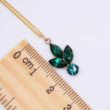 Emerald Green Crystal Cluster Pendant Necklace, 2 of 5