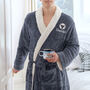 Personalised Super Soft Sherpa Style Dressing Gown With Star Sign Design, thumbnail 1 of 12