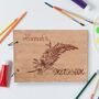 Personalised Wooden Sketchbook Floral Feather, thumbnail 1 of 10