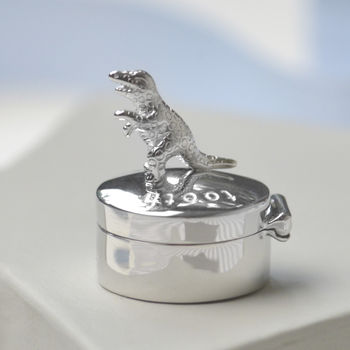 Sterling Silver Dinosaur First Tooth Box, 2 of 7