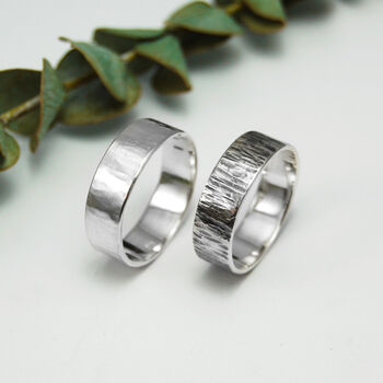 Men's Personalised Silver Textured Ring, 3 of 11