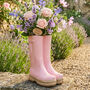 Personalised Large Pink Welly Boots Planter Gift, thumbnail 1 of 12