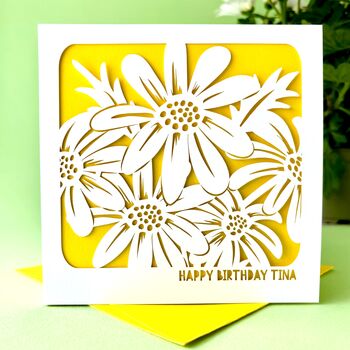Personalised April Daisy Birth Flower Card, 5 of 5