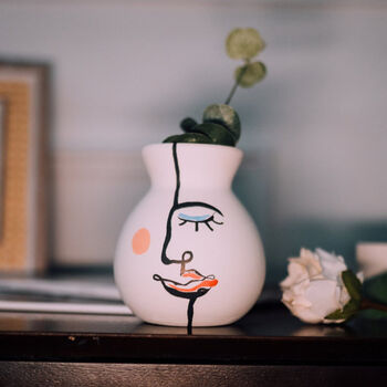 Unglazed Half Face Bulb Vase, 3 of 4