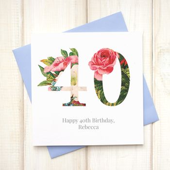 Personalised Floral Birthday Age Card, 2 of 6