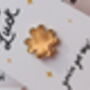 Lucky Clover Enamel Pin Badge | Good Luck Gift, thumbnail 2 of 2