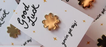Lucky Clover Enamel Pin Badge | Good Luck Gift, 2 of 2