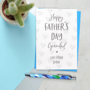 Grandad Father's Day Card With Heart Detail By Pink and Turquoise