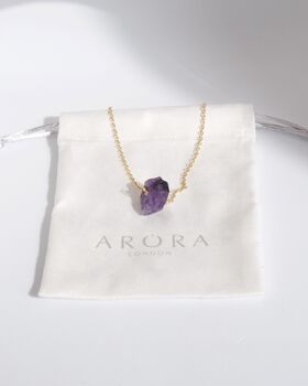 Amethyst Raw Crystal Chunk Necklace, 3 of 4