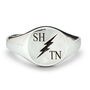 Lightning Bolt Initials Silver Signet Ring, thumbnail 6 of 7