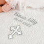 Personalised Baby Christening Silver Embroidered Shawl, thumbnail 9 of 12