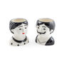 Pair Of Monochrome Mr And Mrs Ceramic Pots, thumbnail 2 of 2