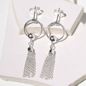 Sterling Silver Tassel Earrings, 7 of 8