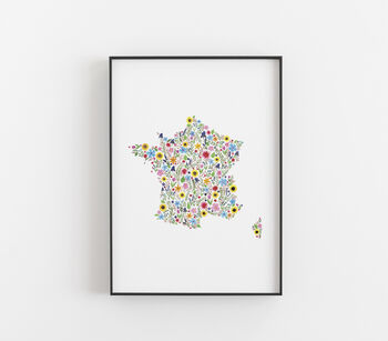 Floral Map Of France Print, 4 of 4