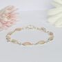 Solid Silver Bracelets With Rose Quartz Gemstones, thumbnail 1 of 4