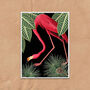 Flamingo Floral Vintage Style Art Print, thumbnail 2 of 5