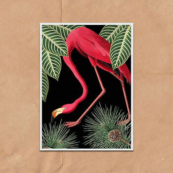 Flamingo Floral Vintage Style Art Print, 2 of 5