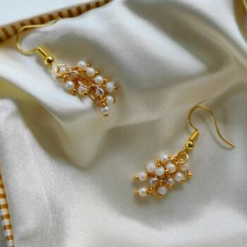 Gold And Silver Plated Small Pearl Dainty Drop Earrings, 2 of 6