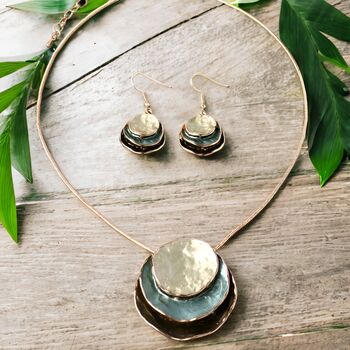 Boho Jewellery Gift Set Layered Earrings And Necklace, 5 of 11