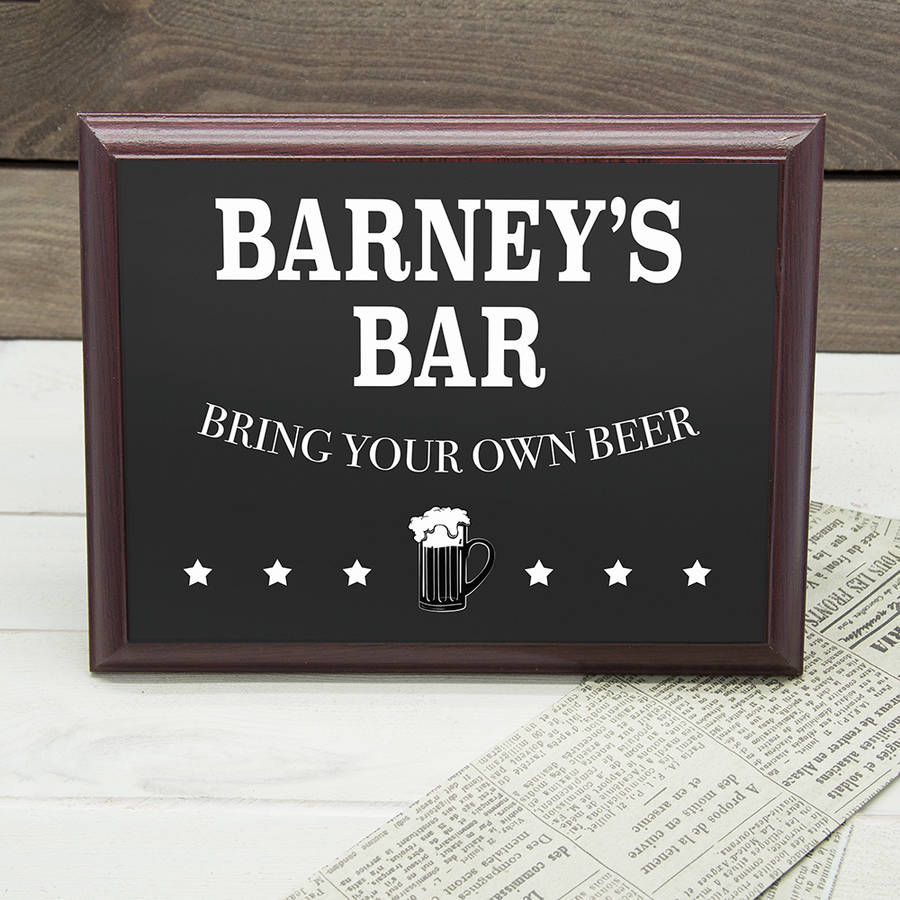 Personalised 'My Bar' Plaque, 1 of 3