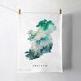 Ireland Watercolour Map Cotton Tea Towel, thumbnail 1 of 8
