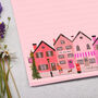 A4 Pink Letter Writing Paper With Town Village Border, thumbnail 3 of 4