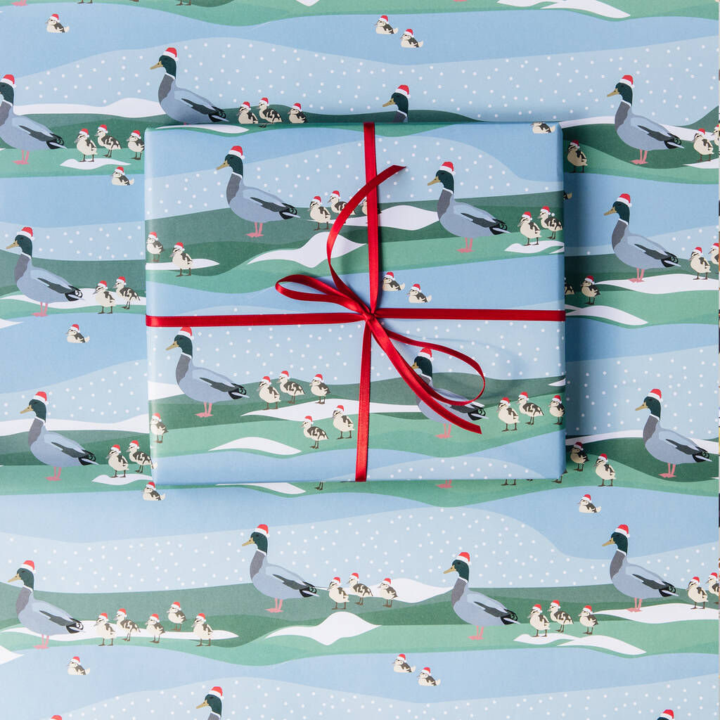 Christmas Duck Family Wrapping Paper
