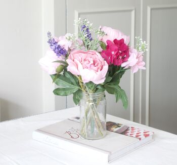 Peony Bouquet With Lavender Artificial, 6 of 10