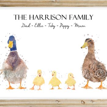 Personalised Duck Family Print, 4 of 4