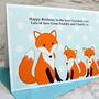 'Foxes' Personalised Birthday Card From Two Children, thumbnail 2 of 4
