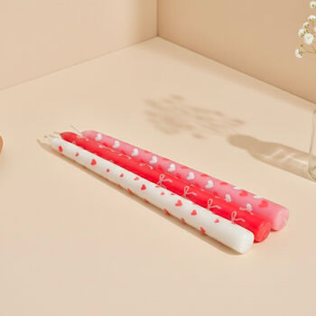 White And Pink Love Heart Valentine's Day Gift Candles, 2 of 10