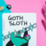 Goth Sloth Art Print, thumbnail 3 of 3