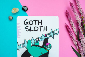 Goth Sloth Art Print, 3 of 3
