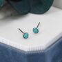 Green Turquoise Stud Earrings, thumbnail 1 of 12