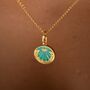 Eye Am Protected Turquoise Enamel Coin Necklace, thumbnail 1 of 12