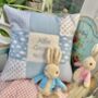 Baby Blue Nursery Name Cushion, thumbnail 1 of 9