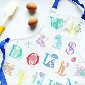 Cute Children's Aprons With Flamingos, Sea Creatures Or The Alphabet, 2 of 4