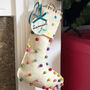 Christmas Stocking Tag Striped With Holly Design, thumbnail 4 of 10