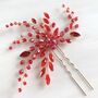 Vibrant Red Crystal Hair Pin, thumbnail 1 of 6