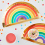 Gold Foiled Rainbow Shaped Party Paper Plates, thumbnail 1 of 3