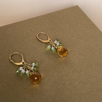 Citrine And Peridot Earrings, 2 of 4